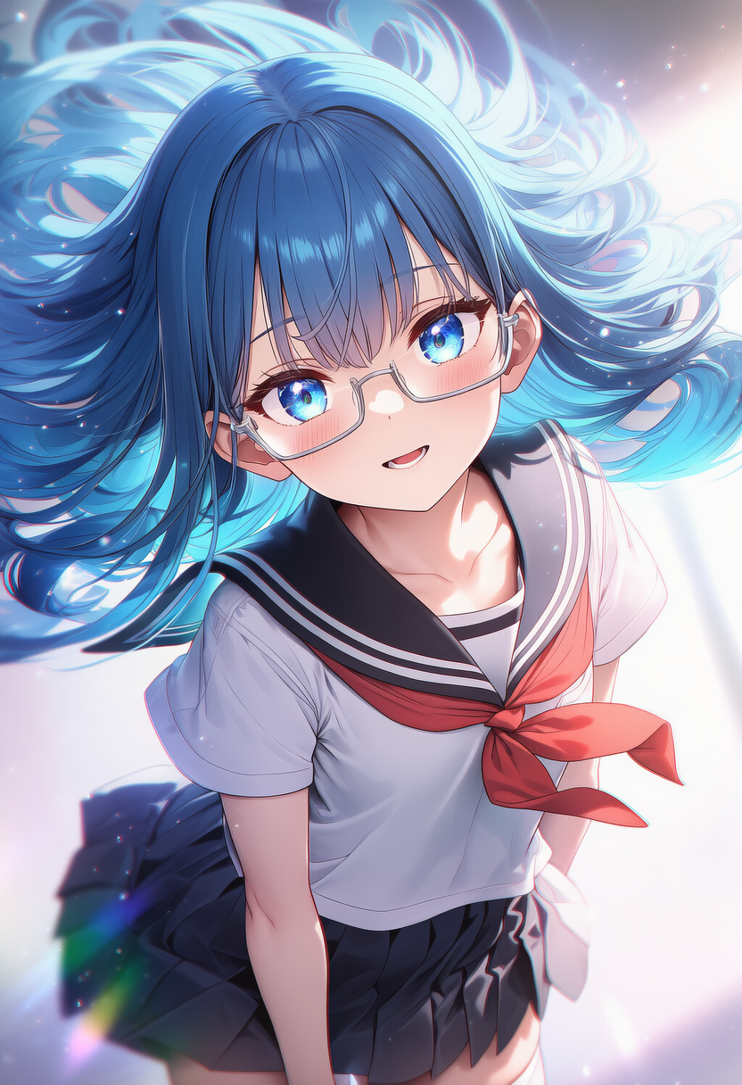 魔法少女（青）　変身前 | の人気AIイラスト・グラビア