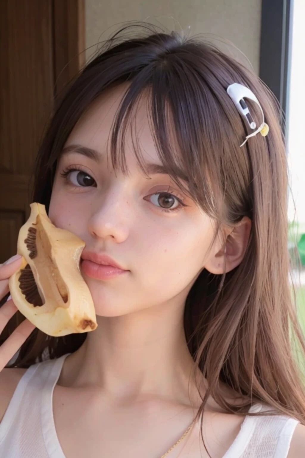 黒髪ロングでバナナの美女５４