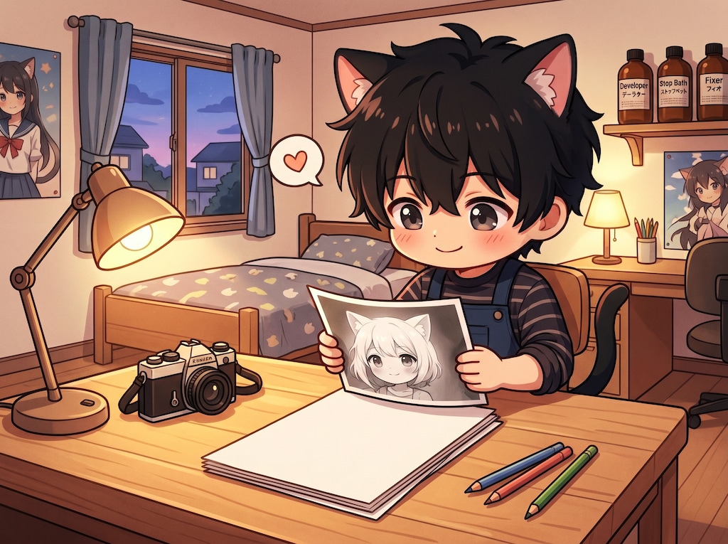 白黒だけど♡
