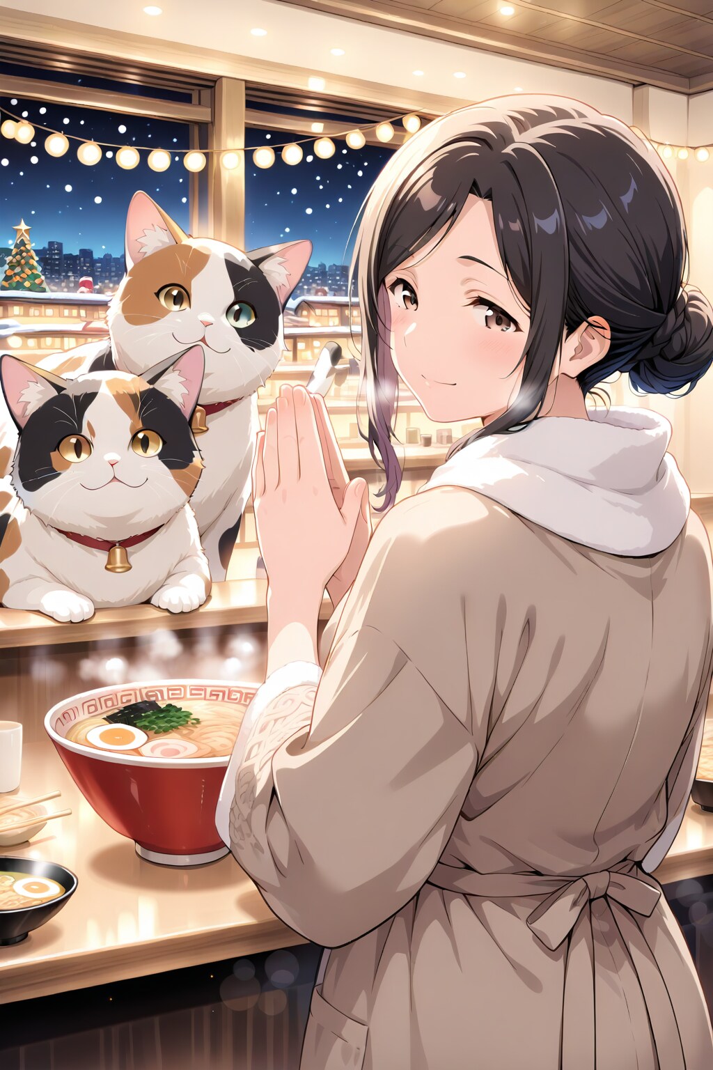 いただきます！（祈り）ラーメン