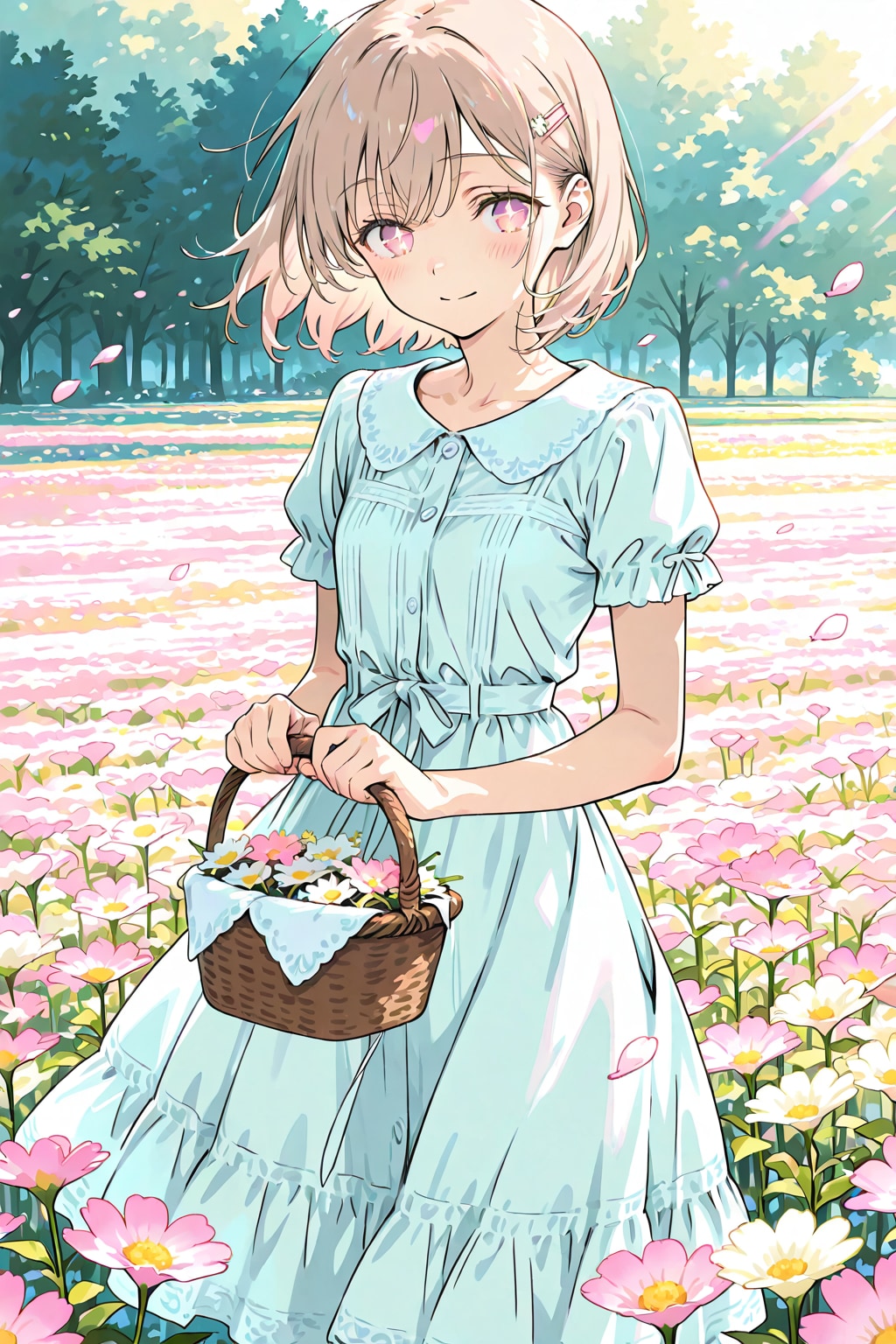 朝露の花摘み | の人気AIイラスト・グラビア