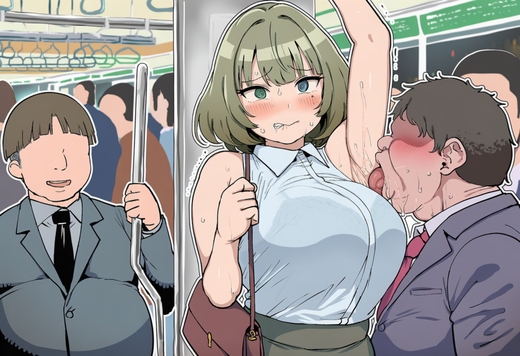 電車で脇を舐められる