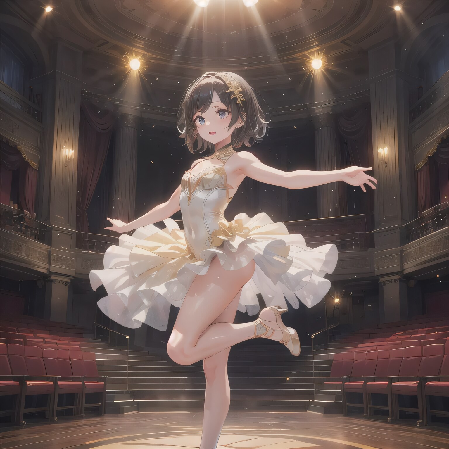 黒髪ボブで演劇の少女９ | の人気AIイラスト・グラビア