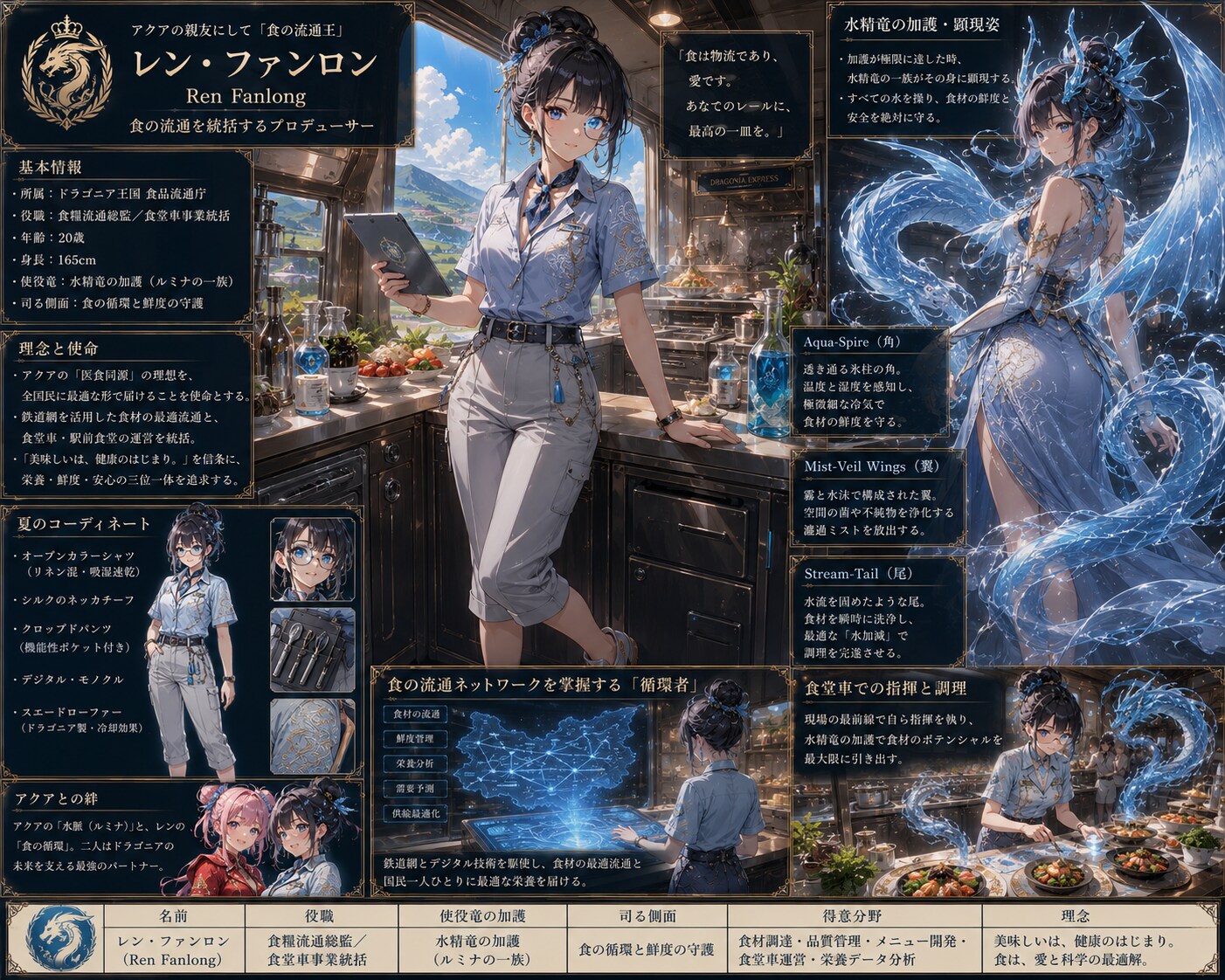 🌊 夏のコーディネート：清涼と格式の「食のプロフェッショナル」