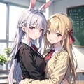 2yuさんへ✨感謝のお嬢さまみみちゃん夢のツーショット👱‍♀️💖🐰 2枚目