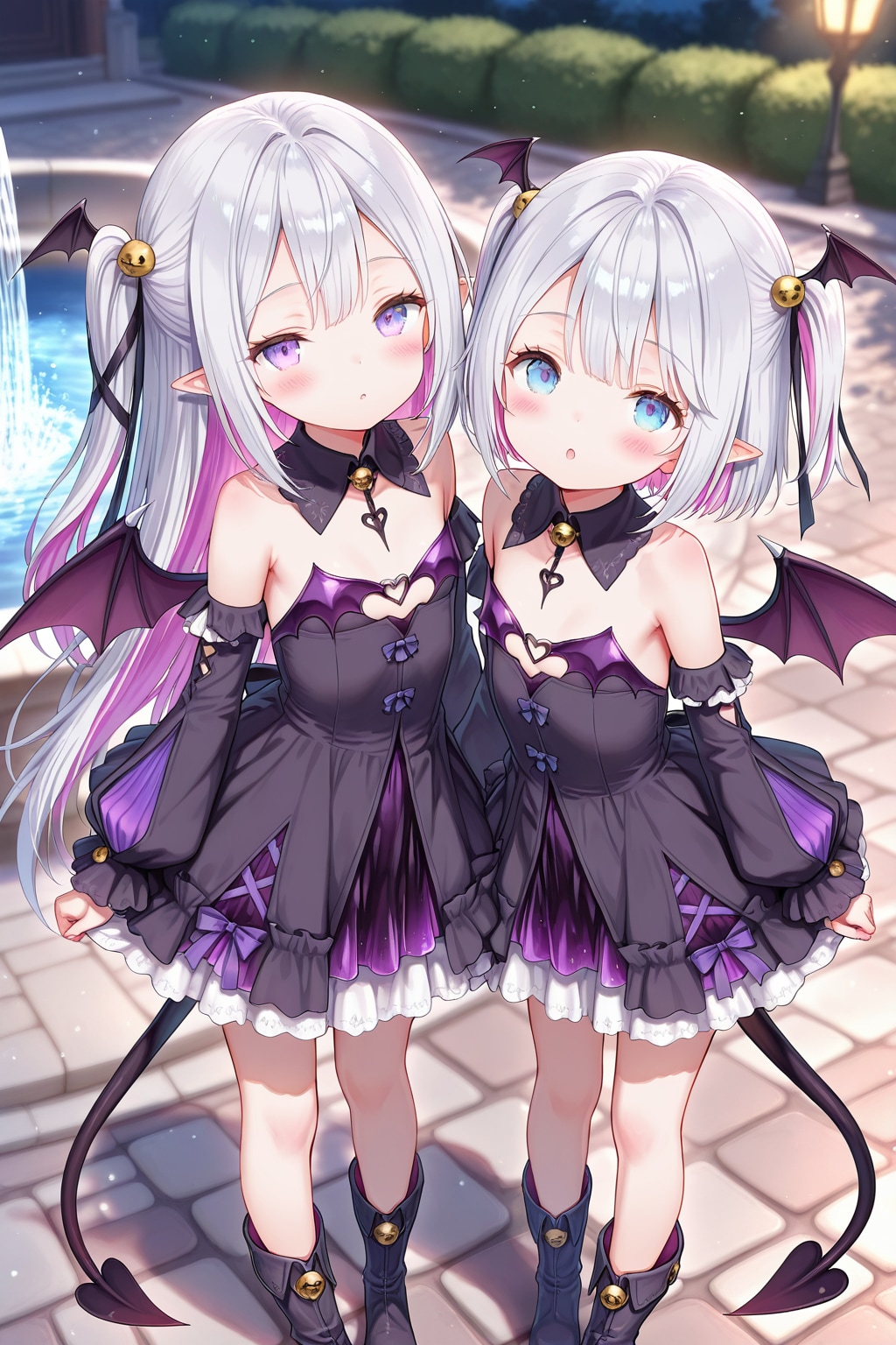双子のろりさきゅばすちゃん＿黒ドレス