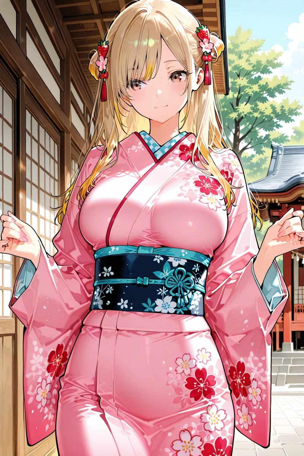 万里奈さんは着物も似合います。