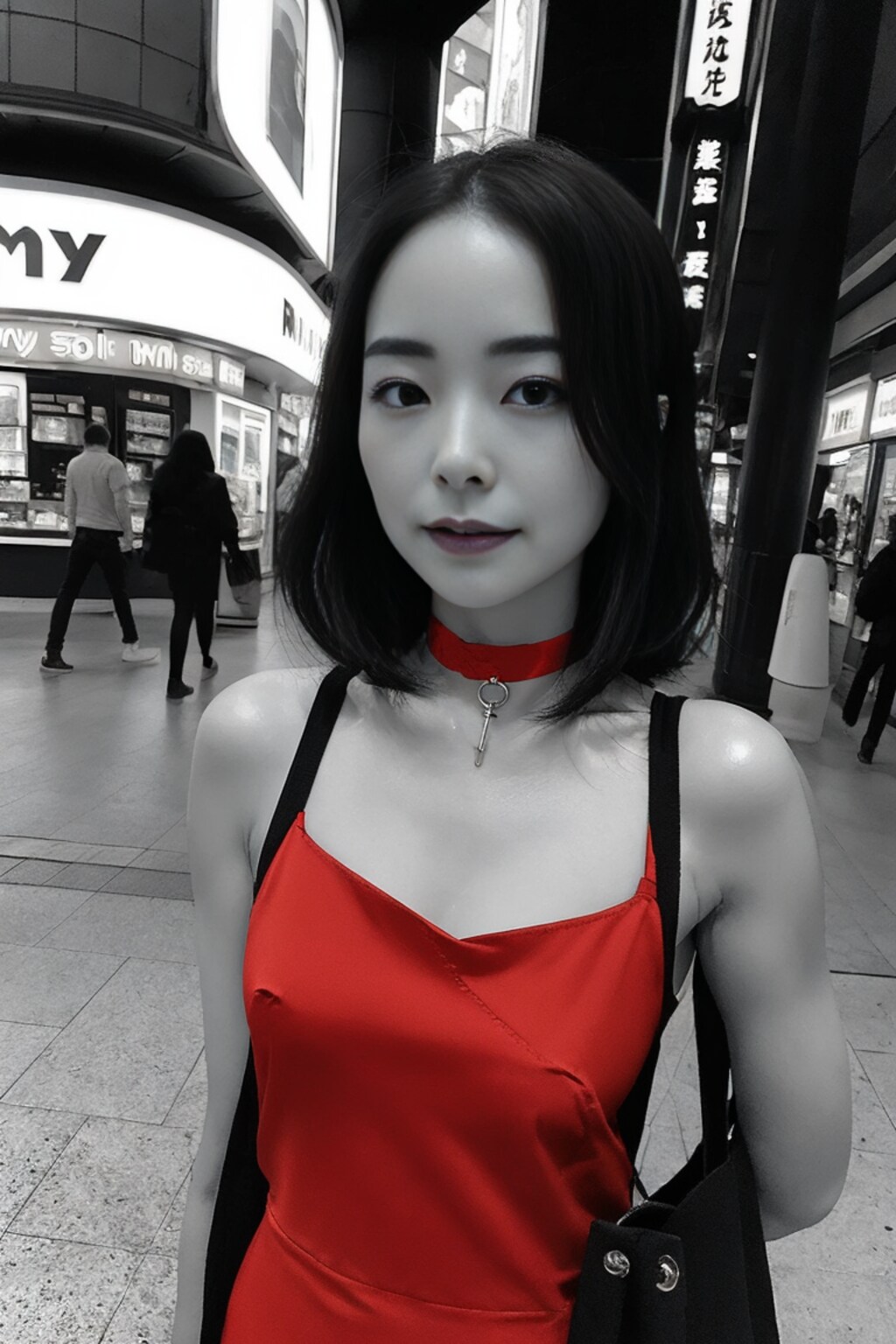 赤いドレスの熟女3