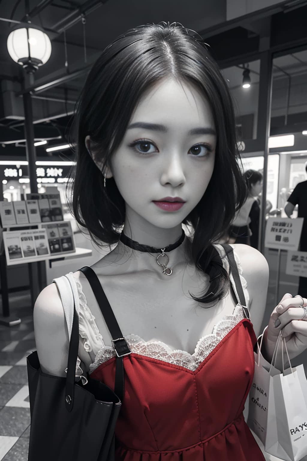 赤いドレスの熟女3