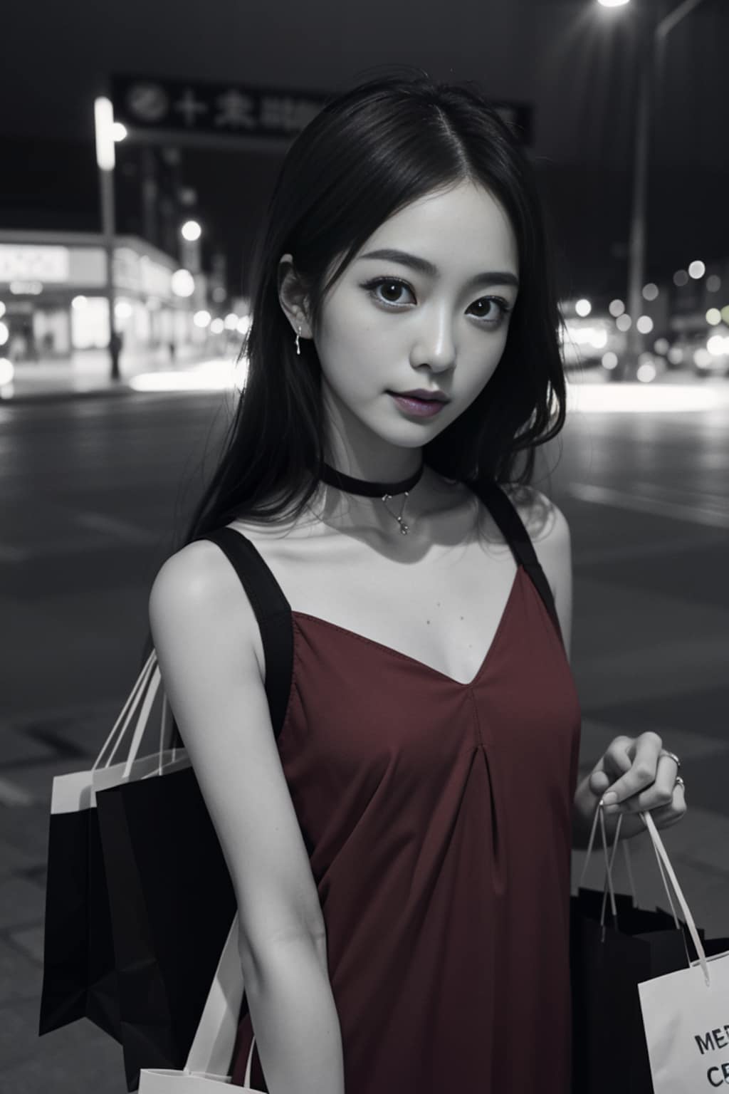 赤いドレスの熟女3