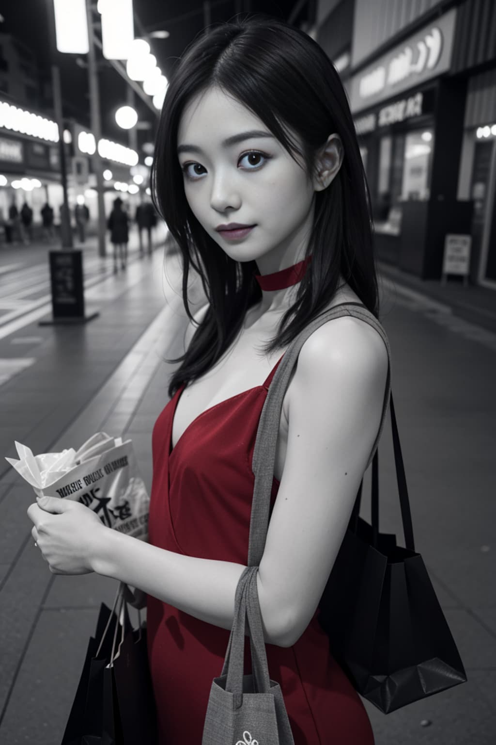 赤いドレスの熟女3