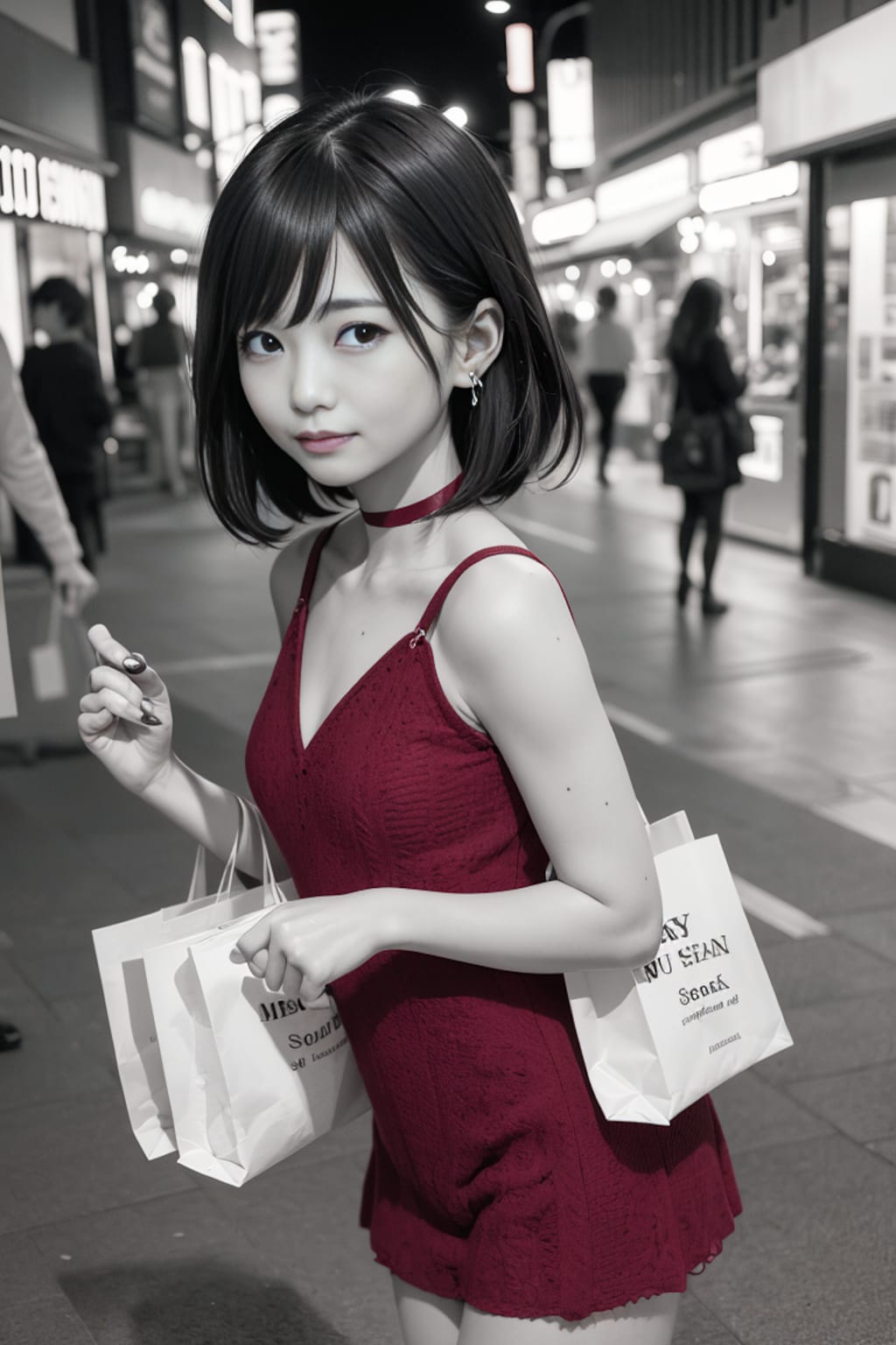 赤いドレスの熟女3