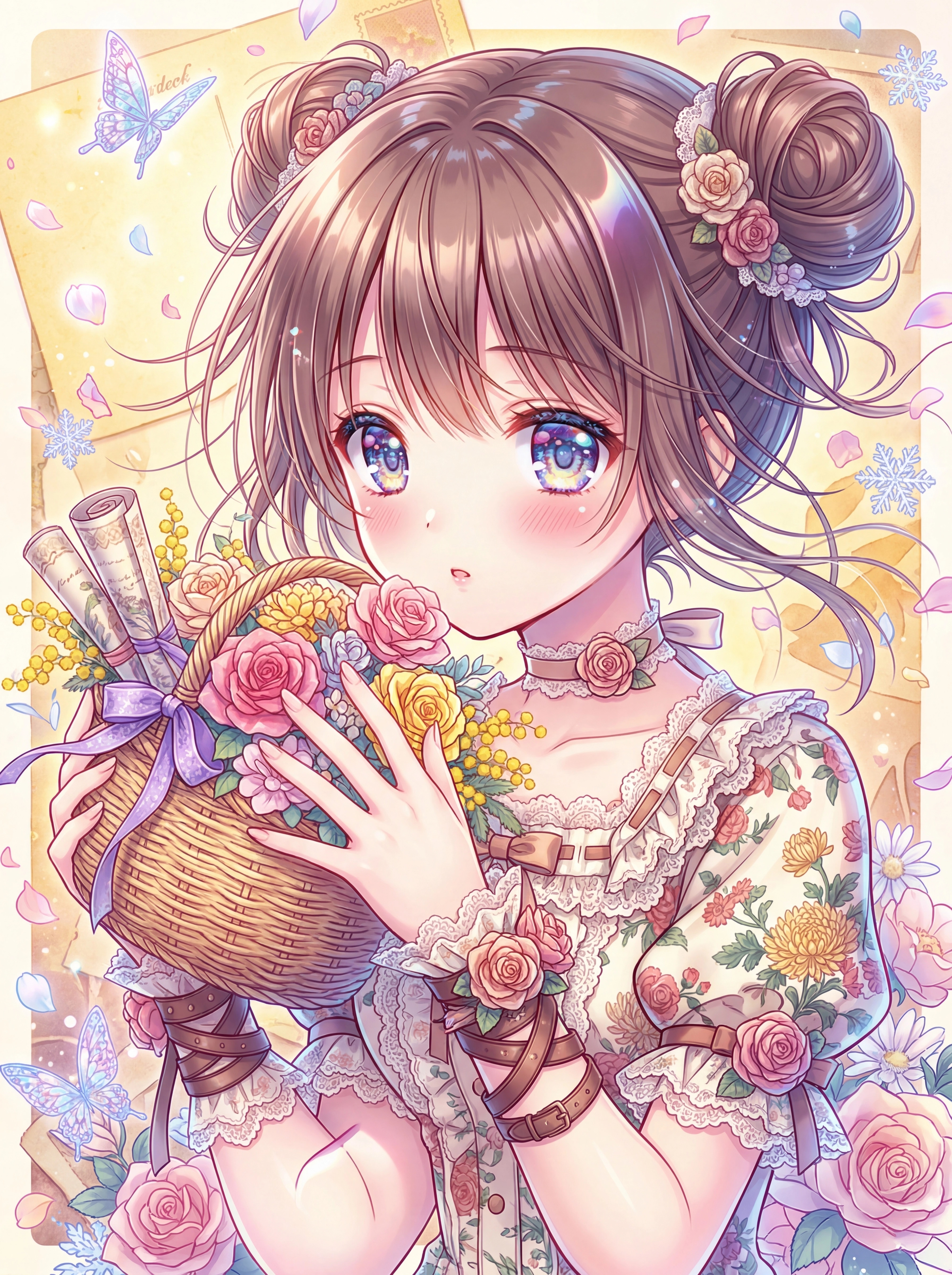 花籠に囁く午後の光 | の人気AIイラスト・グラビア