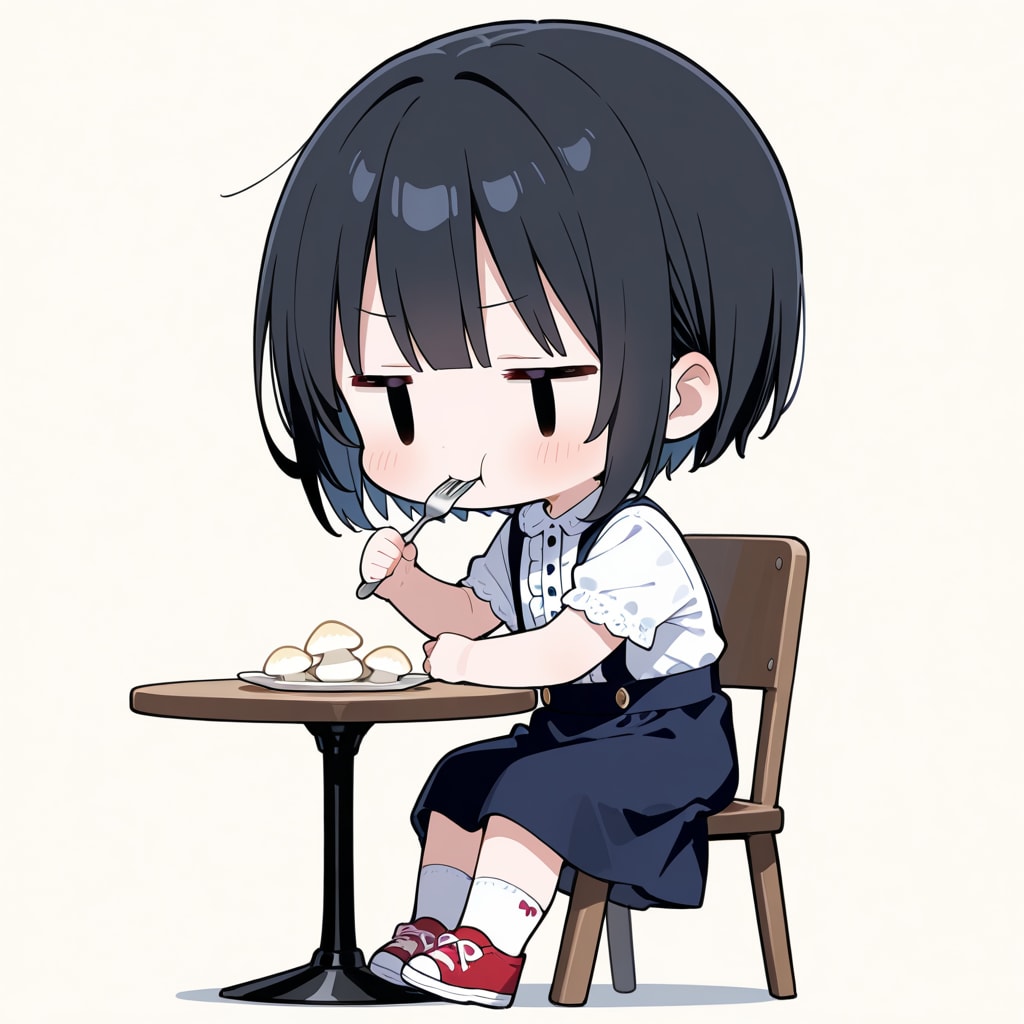 マッシュルームを食べる