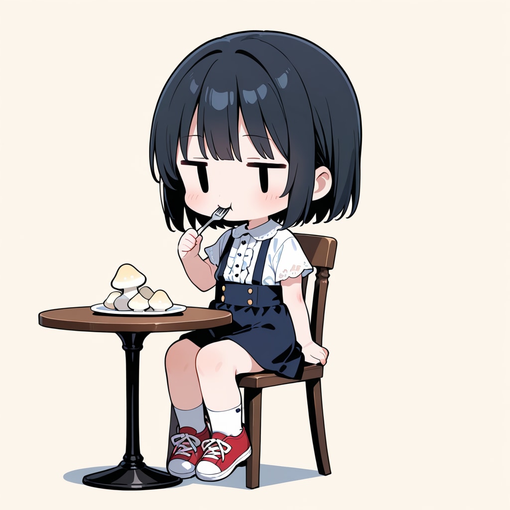 マッシュルームを食べる