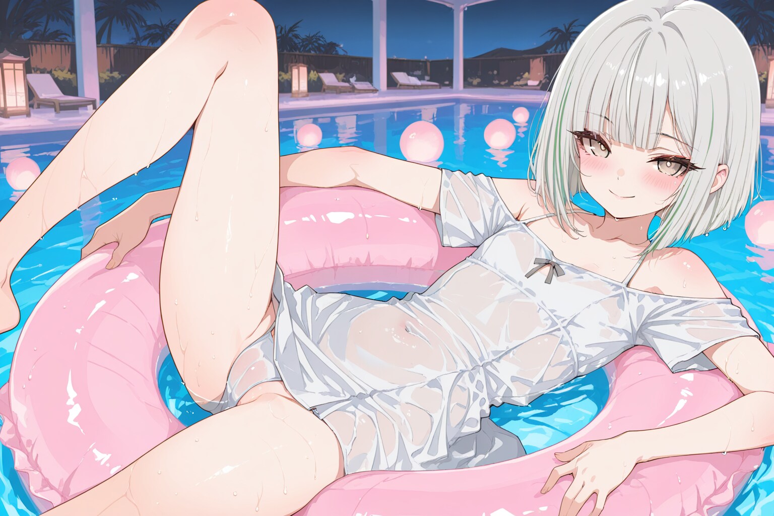 夜のプール