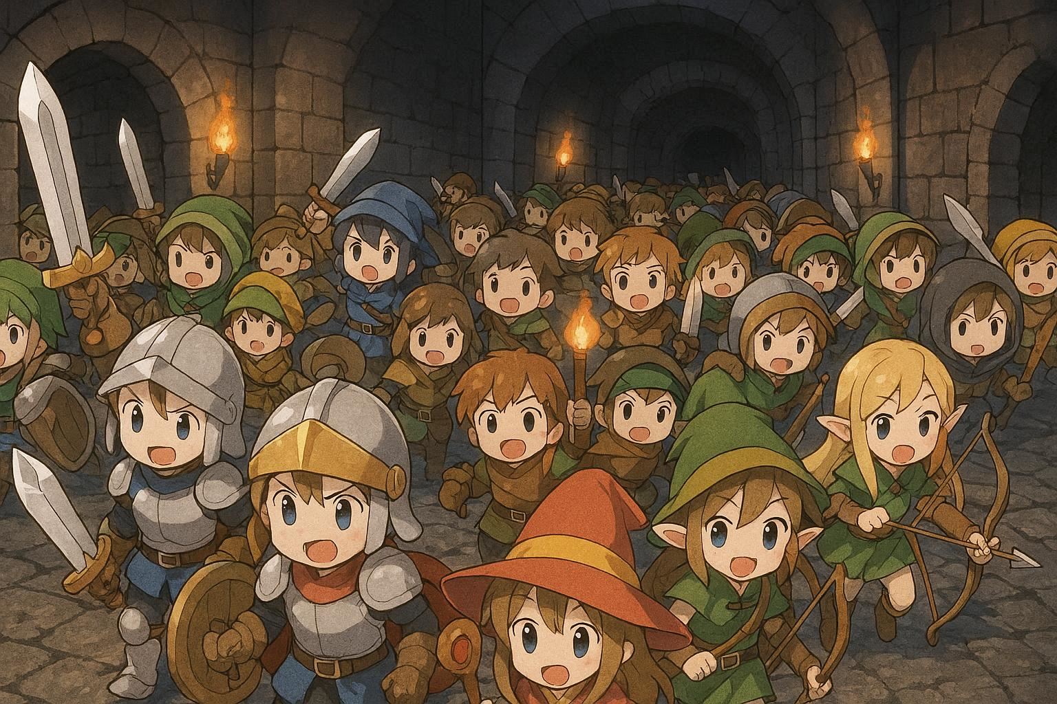 殺到する冒険者ちびちゃん | の人気AIイラスト・グラビア