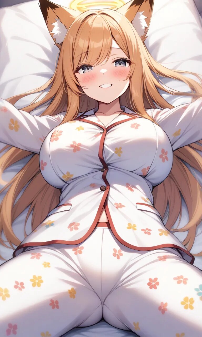 狐耳天使🦊😇、チフユのパジャマ👚🌃でこっちに来て😍💞