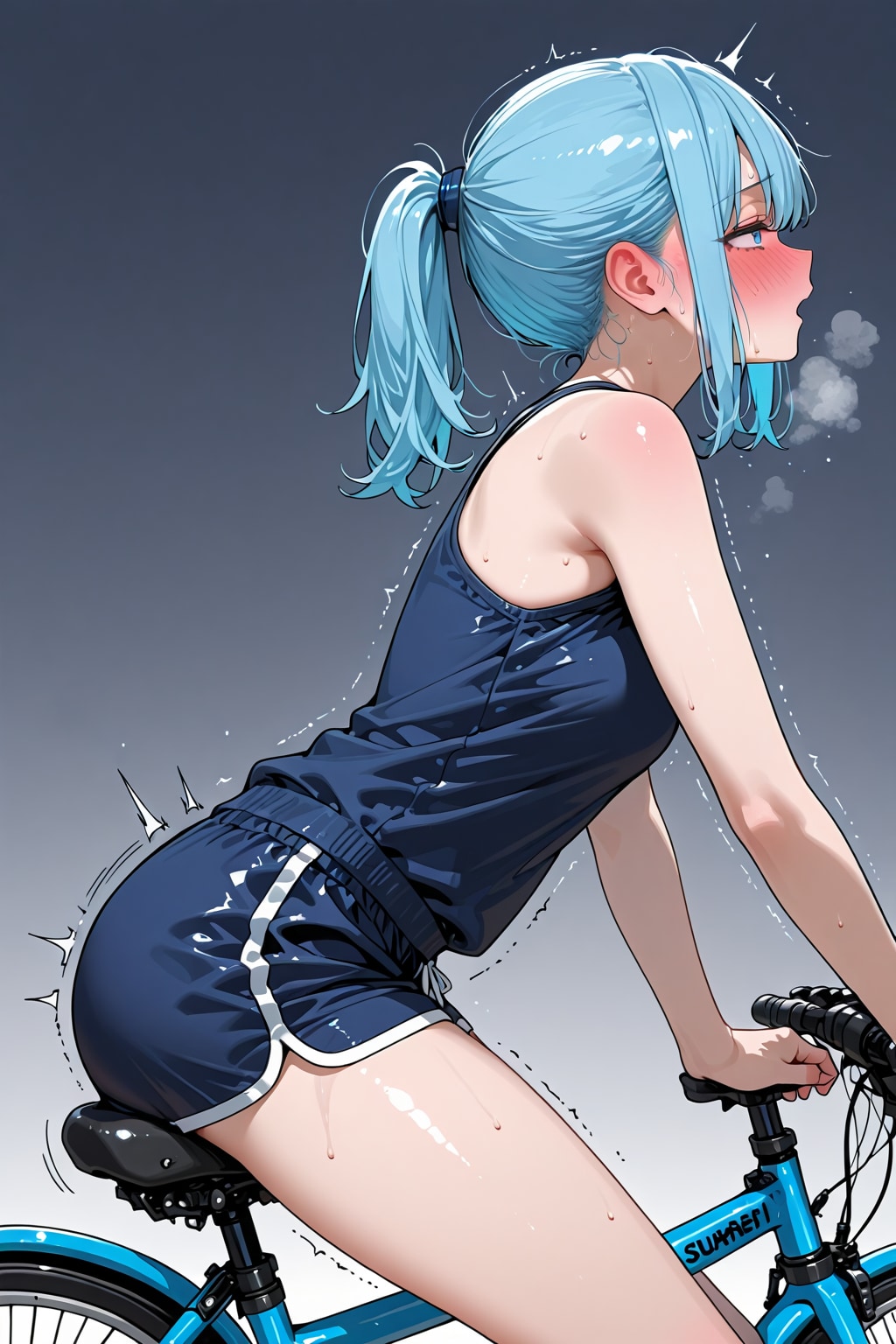 自転車のサドルに座る_CANDY