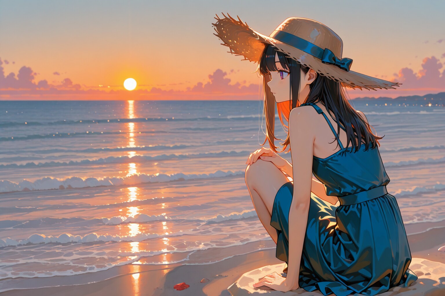 海辺にて