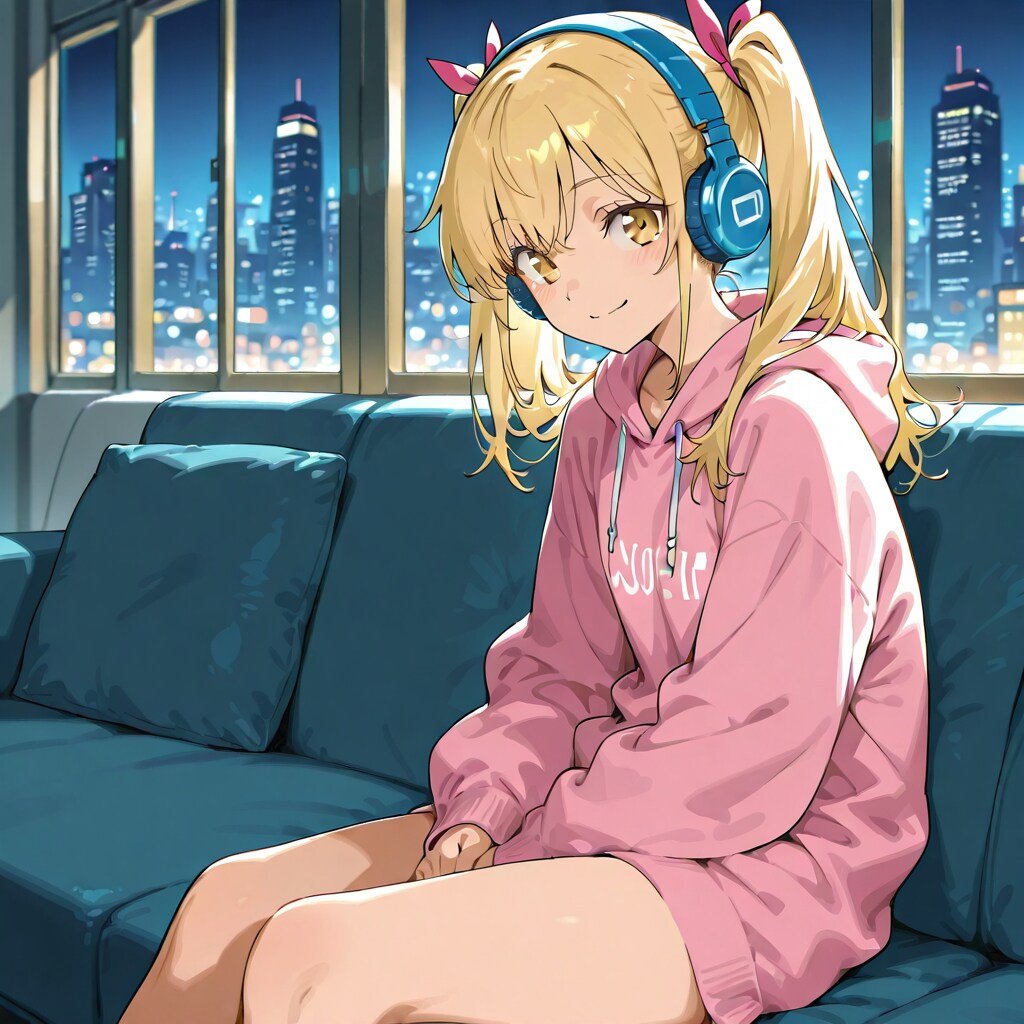 夜景とヘッドホンと、私。 | の人気AIイラスト・グラビア