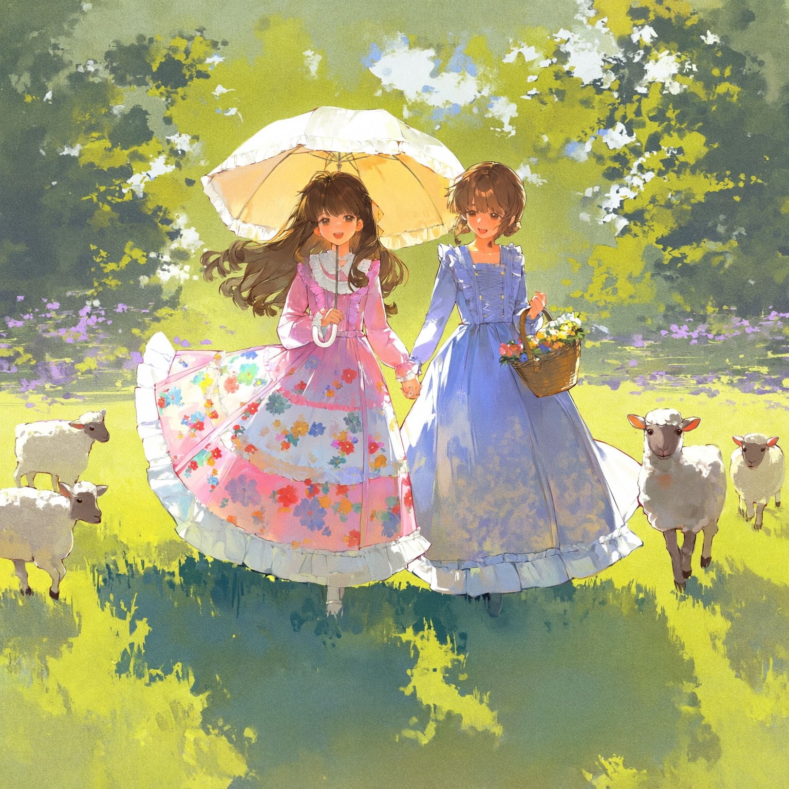 草原の少女たち | の人気AIイラスト・グラビア