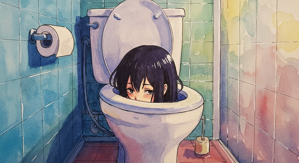 無知ゆえ、洋式トイレに戸惑う少女