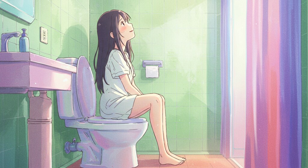 無知ゆえ、洋式トイレに戸惑う少女