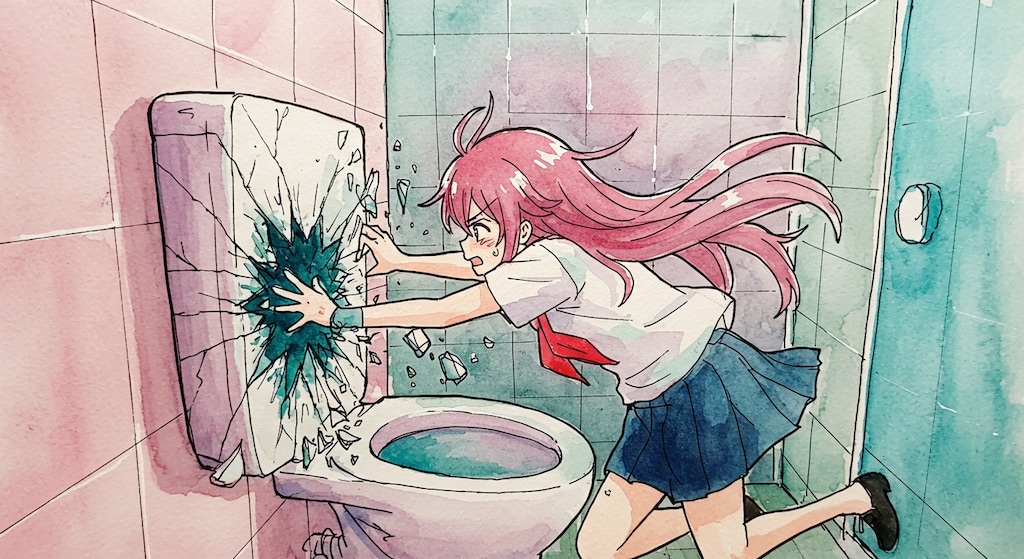 無知ゆえ、洋式トイレに戸惑う少女