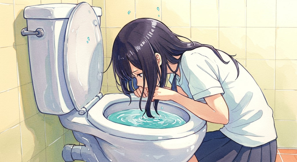 無知ゆえ、洋式トイレに戸惑う少女