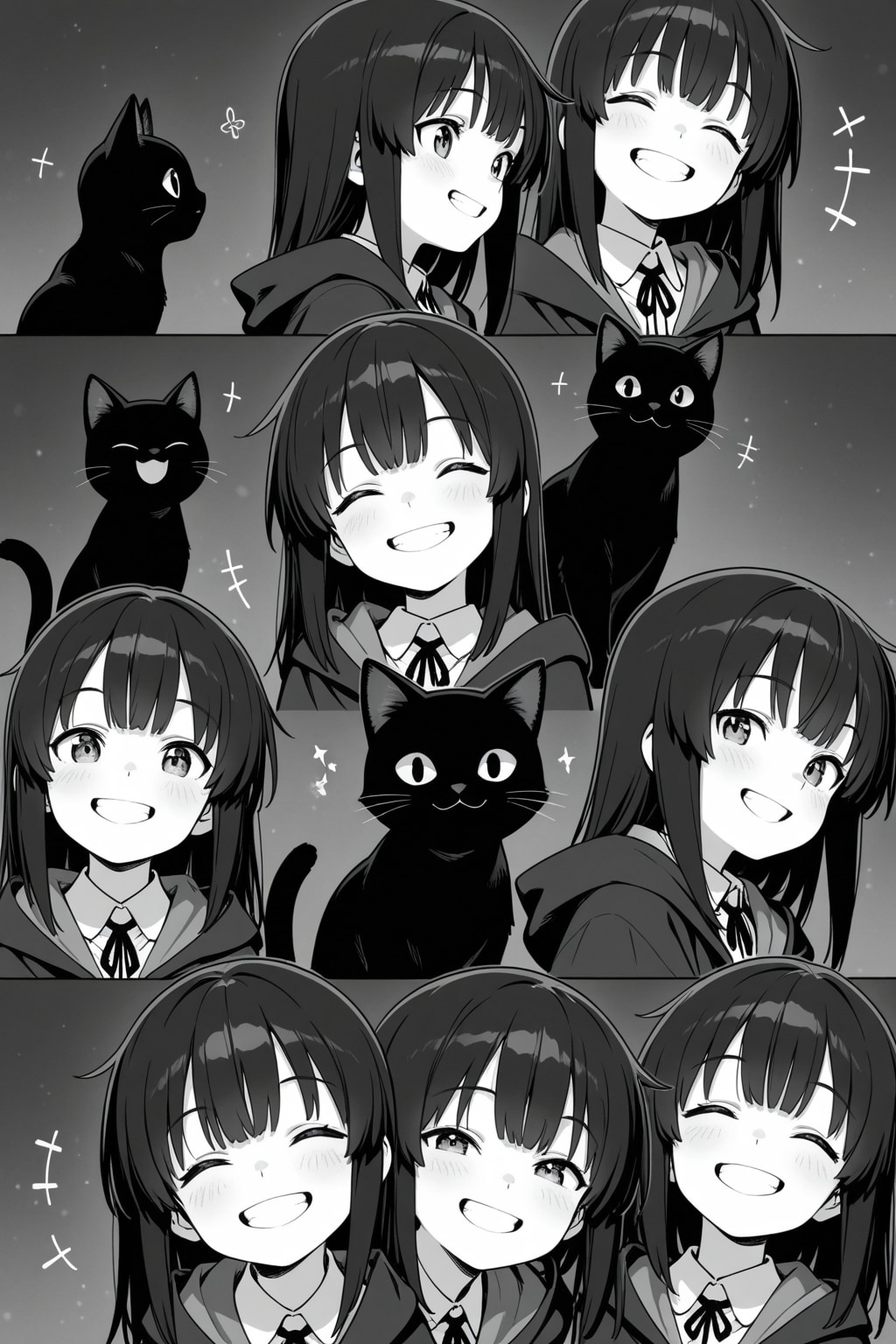 モノクロ　魔女と黒猫