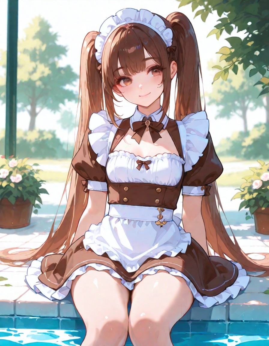 プールサイドのメイドさん | の人気AIイラスト・グラビア
