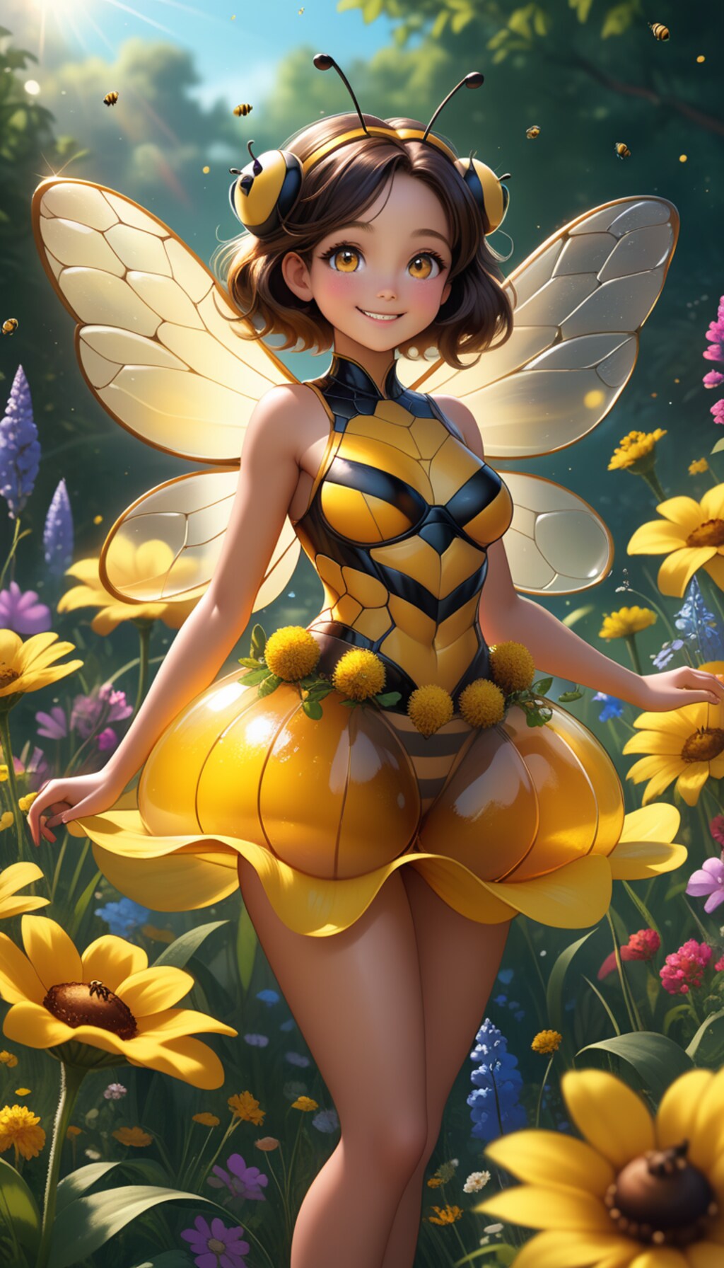 ミツバチだよ～黄色と黒だよ～