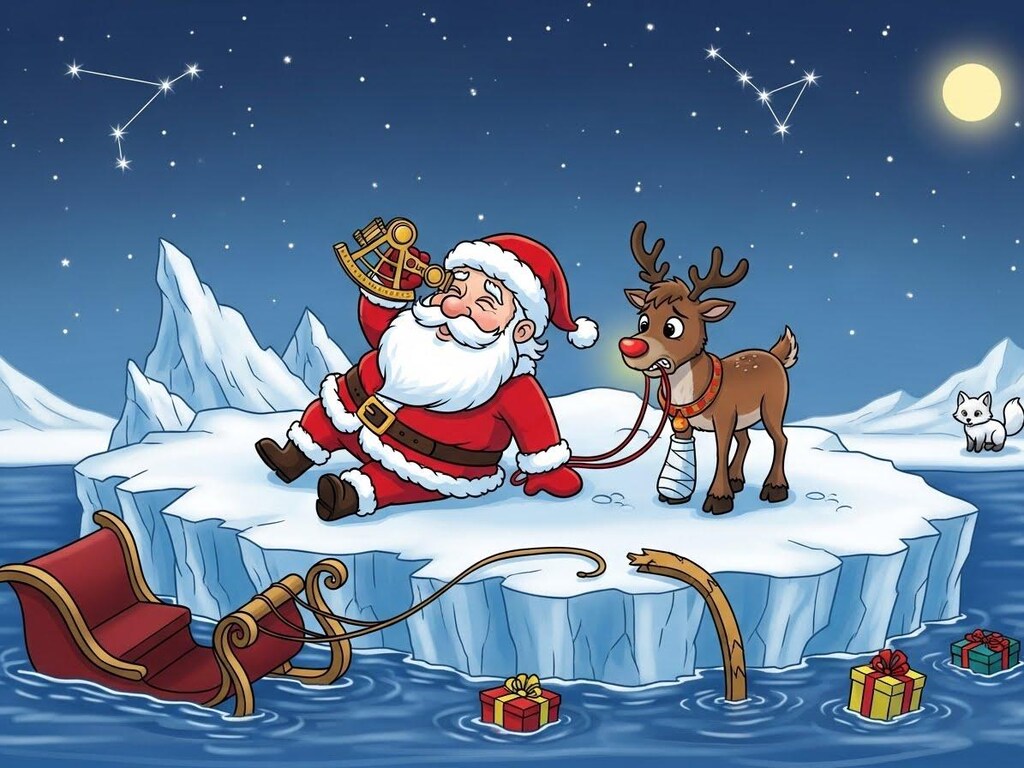 流氷で漂流するサンタクロース・３