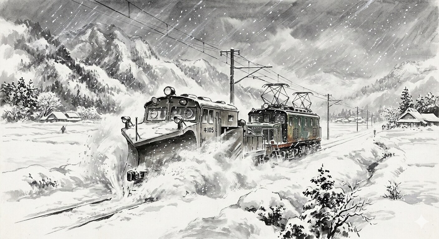 弘南鉄道除雪作業列車（雪の里山）