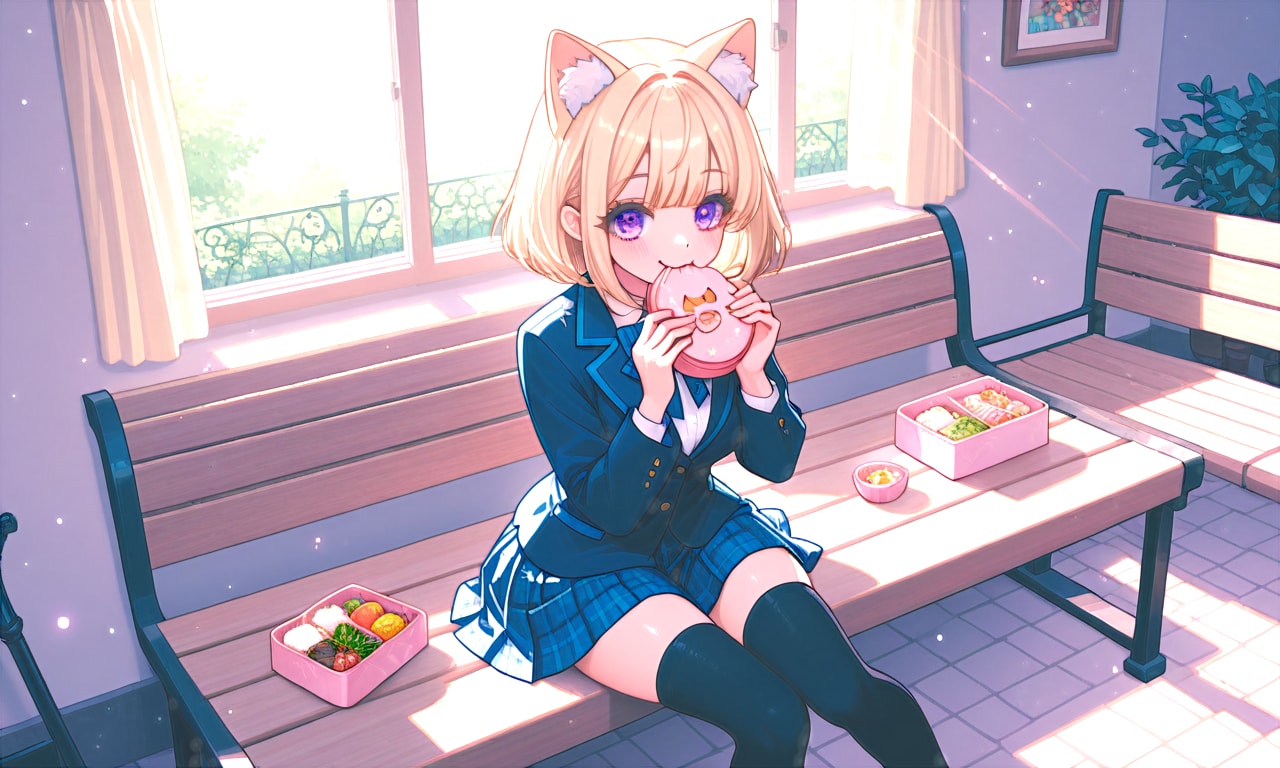 お腹が空き過ぎて弁当箱ケースを食べてしまう闇が深い猫耳さん