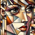キュビズムっぽい女性の顔１２ 10枚目
