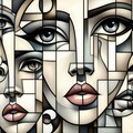 キュビズムっぽい女性の顔１２ 8枚目