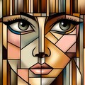 キュビズムっぽい女性の顔１２ 7枚目