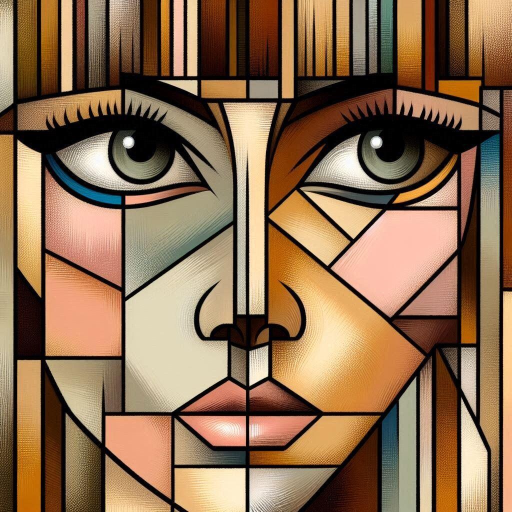 キュビズムっぽい女性の顔１２