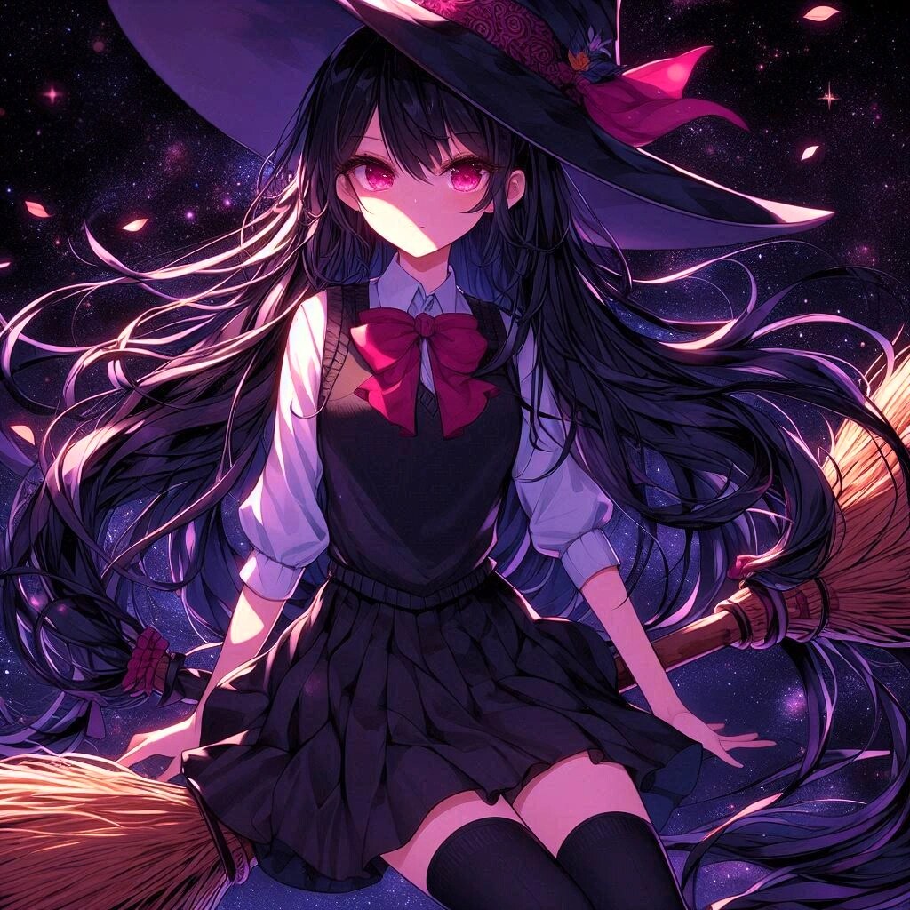 ほうきで宇宙を飛ぶ、魔女なうちの子★その1(9枚)