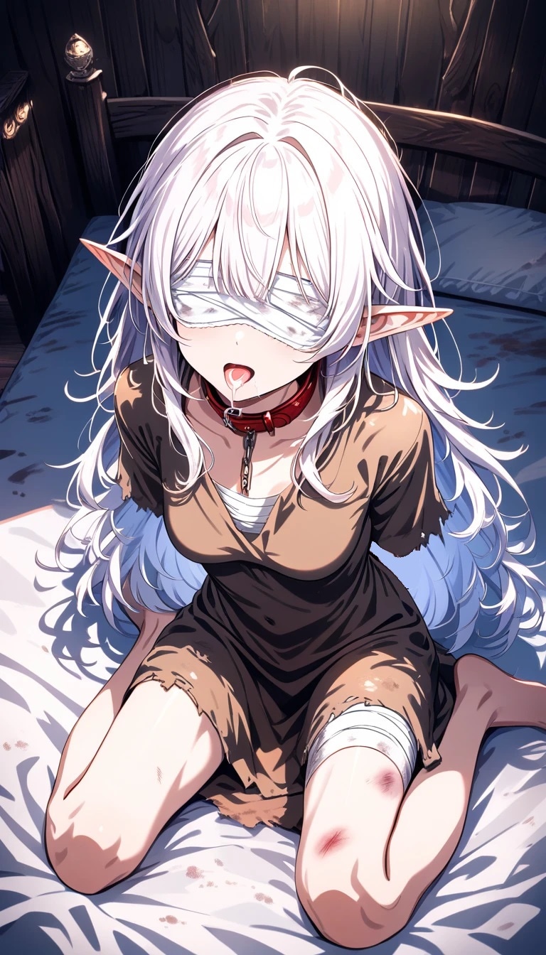 囚われのエルフ『何も見えない、何も抱けない……それでもご主人様になってくれる？』 | の人気AIイラスト・グラビア