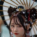 横乳　着物美女 9枚目