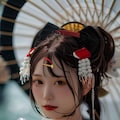 横乳　着物美女 6枚目