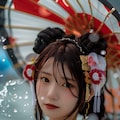 横乳　着物美女 3枚目