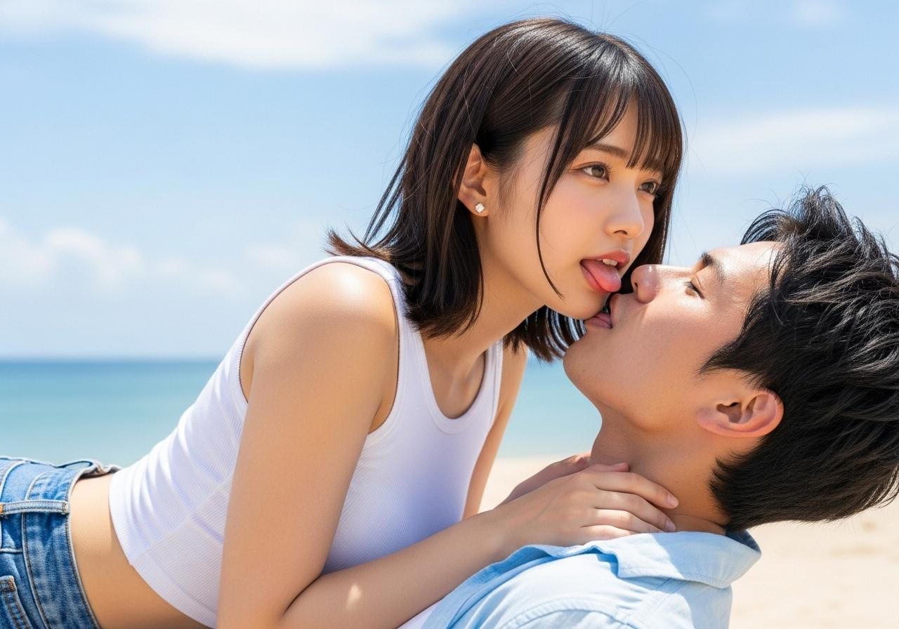 人目も憚らずいちゃつく