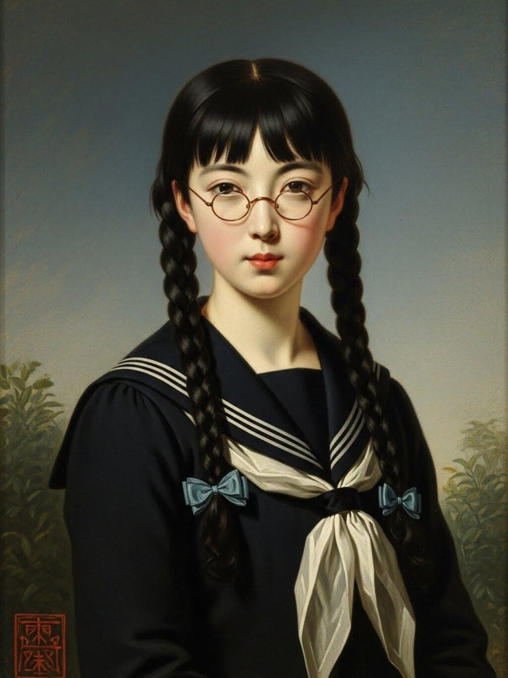 フランソワ・ブーシェの描いた日本の女子高生(２枚)　ImageFX