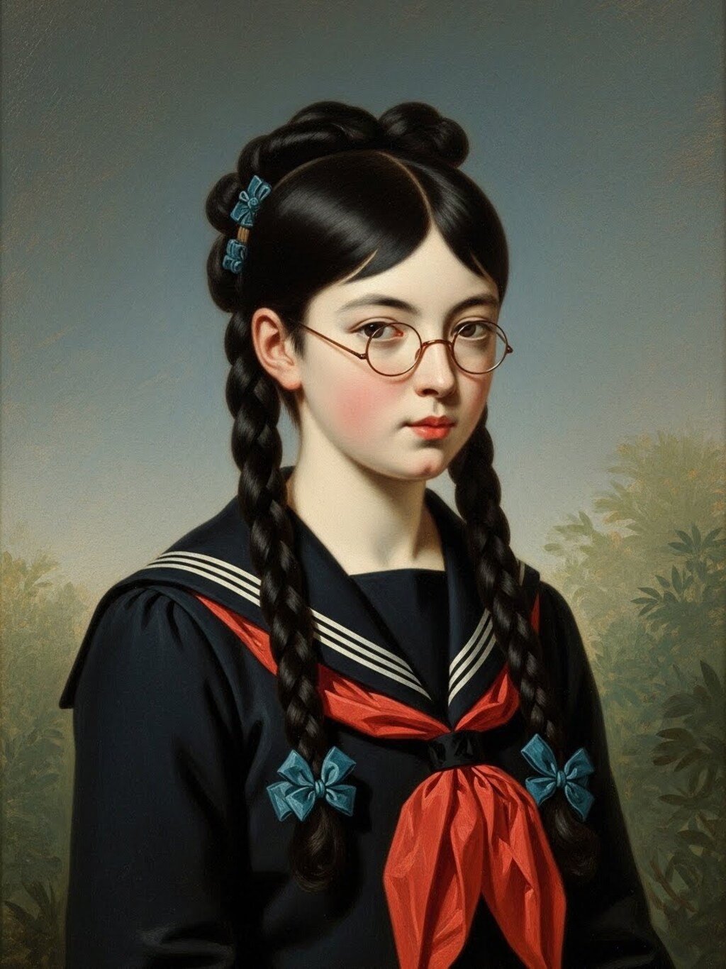 フランソワ・ブーシェの描いた日本の女子高生(２枚)　ImageFX