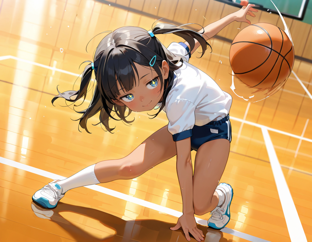 黒い子（こなつ）のバスケ