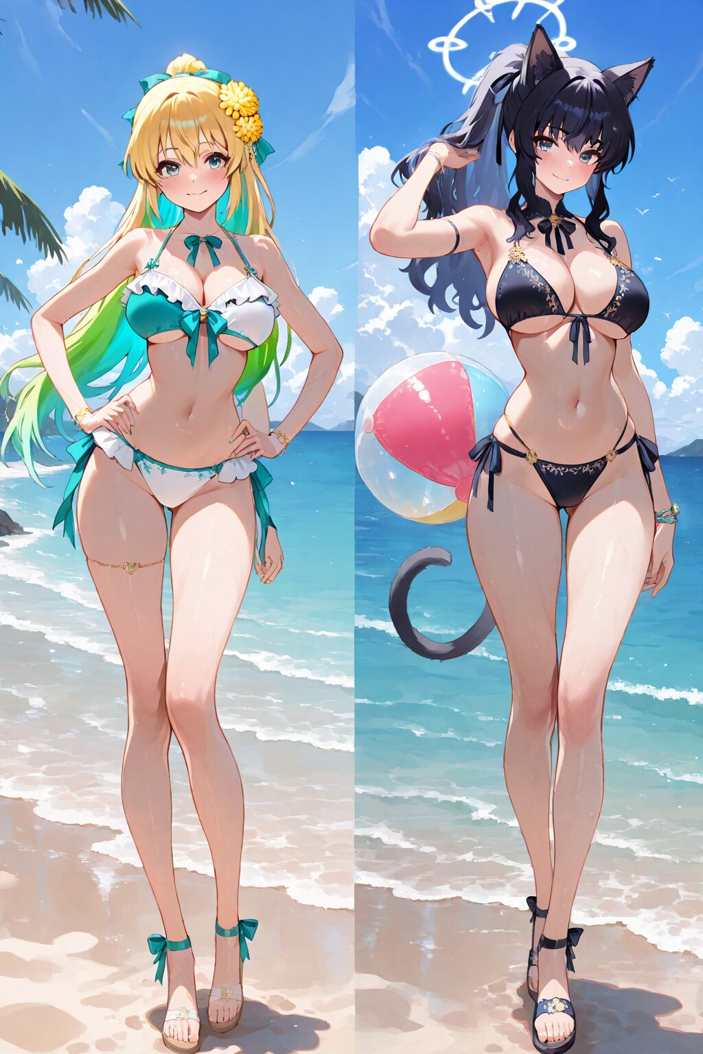 10 単語 挑戦　ー 美少女の２ショット水着姿 Ver. 02 ー
